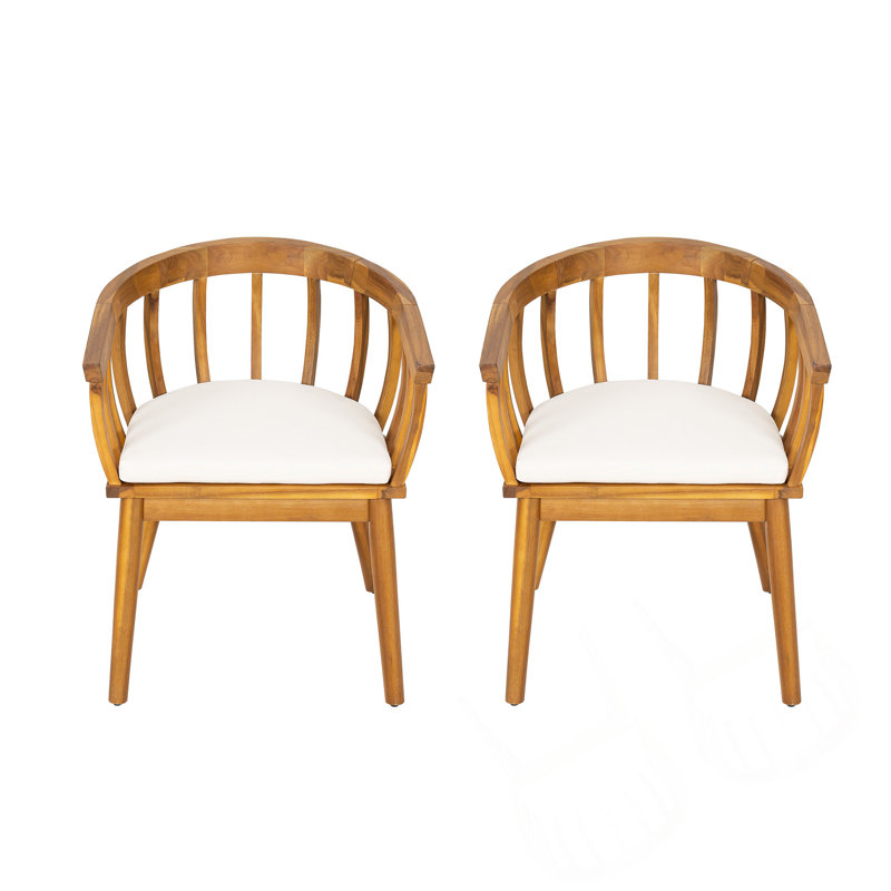 Ensemble de 2 chaises de salle à manger avec dossier ergonomique incurvé et structure en bois massif pour une élégance et un confort intemporels.