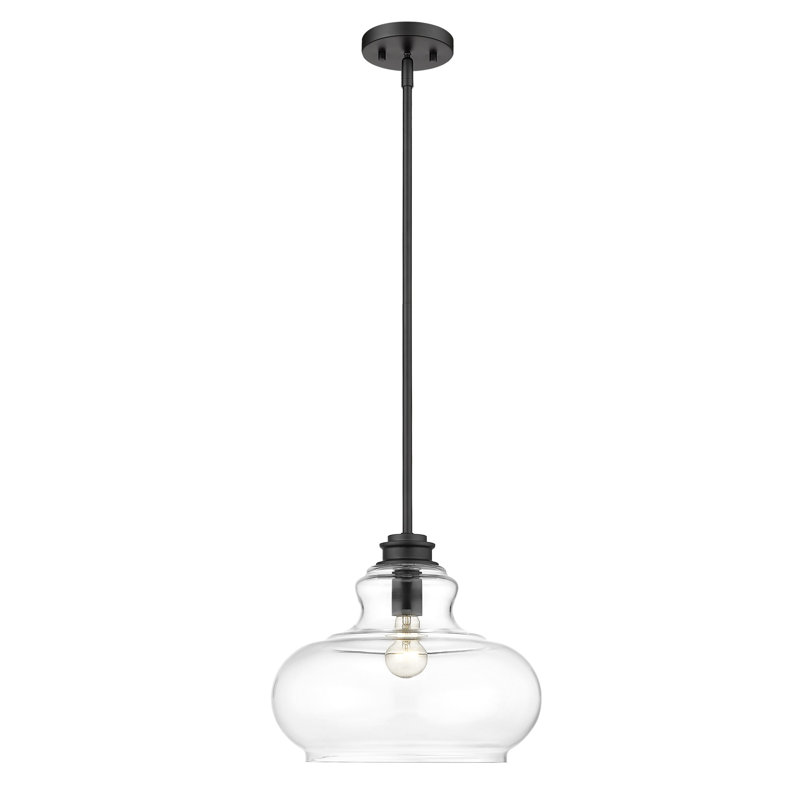 Luminaire suspendu 1 lumière Torrel, Noir mat