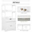 Armoire de cuisine autoportante avec tablettes, tiroir et portes Ainsleigh, rangement pour le salon, blanc