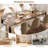 79 Inches Dining Table for 6-8, Kitchen Table with Iron Legs, Waterproof Scratch-Resistant , 300Lbs Capacity, Retro Brown-124029308-124029306
