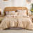 100% Washed Cotton Comforter Set King Size – Light Grey, Linen-Like Texture, Soft & Breathable Bedding Set, 3-Piece Durable Percale Comforter-123119581-123119591