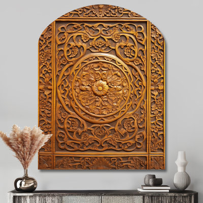 Lenwood - Arch Farm Door Floral Metal Wall Art, Asymmetrical Metal Wall Sculpture Print