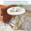 Table de bout ronde à 2 niveaux en or blanc-1109305164