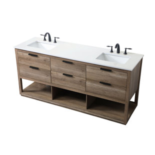 Felicity 72'' Double Bathroom Vanity with Engineered Marble Top