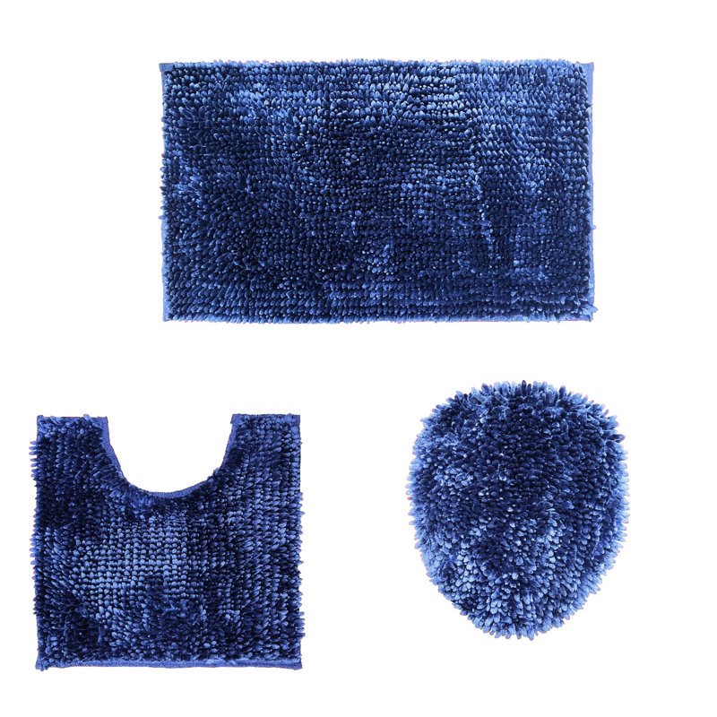 Lokshin piece Bath Rug Set, Navy