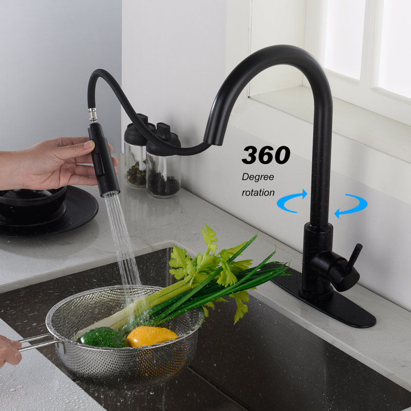 HHK HOME Pull Down Touch Kitchen Faucet, Matte Black