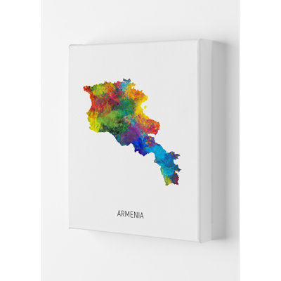 Armenia Watercolour Map by Michael Tompsett - Print
