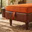 Chaise longue Verralin 65 po en velours avec rangement, fauteuil d'intérieur moderne et capitonné avec rangement dissimulé, coussins de dossier, pieds en bois massif et capacité de charge de 500 lb.-1685546671