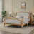 Traditional Style Solid Wood Bed Frame With Upholstered Tufted Headboard,No Box Spring Needed,Full Size, Antique Walnut-766453538-771520879