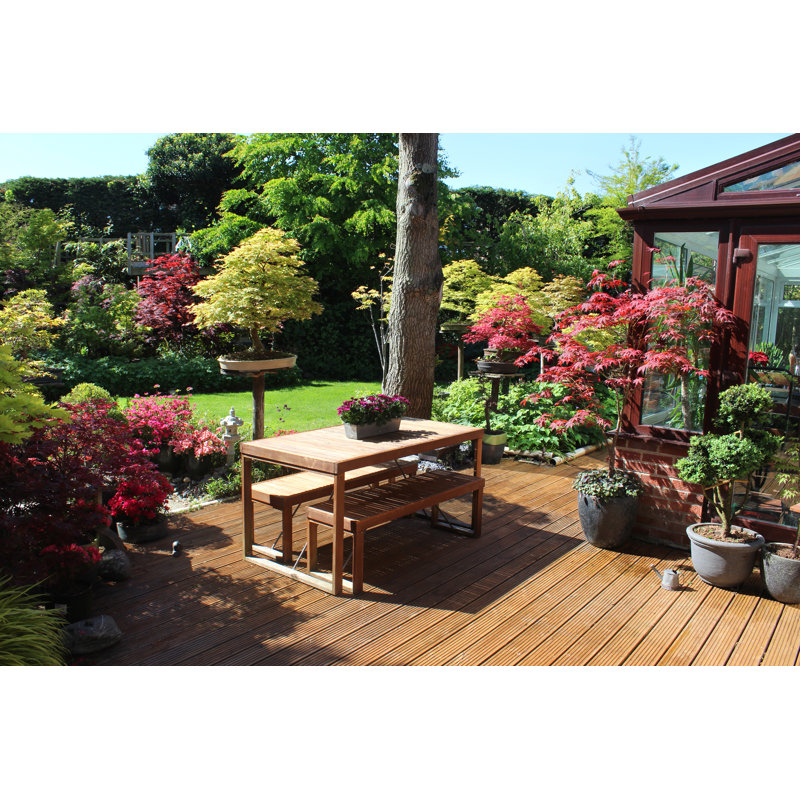 Image Of Garden Decking / Table, Wood Furniture, Maples by Mtreasure - No Frame Art Prints on Canvas, 61cm H x 91cm W