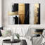 3 pièces sur toile - Dimensions horizontales abstraites or noir-1569029176-1569029183