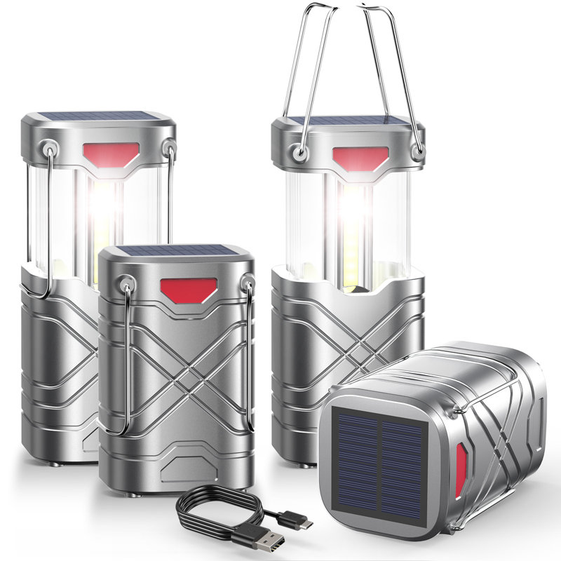Rechargeable Led Lanterns, Solar Lantern Battery Powered Hurricane Lantern Flashlights With 3 Powered Ways & Usb Cable For Emergency, Power Outage, Hurricane Supplies