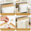 Panier de rangement pliable pour papier hygiénique avec couvercle et poignée en bambou, organisateur de salle de bain de grande capacité pouvant contenir 12 méga ou 16 rouleaux réguliers