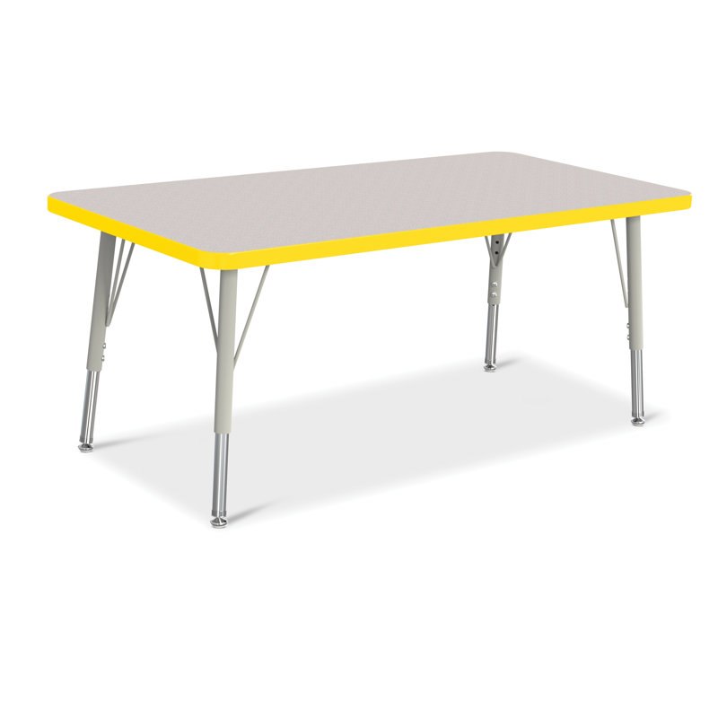 Tables d'activités Berries®, Jaune, Élémentaire (15 po à 24 po), H 24 po x L 48 po x l 24 po