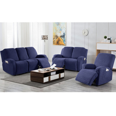 Couvre-fauteuil inclinable avec coussins élastiques pour enfants 3 pièces Wald
