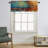 Vintage Grunge Yellow Beige Brown Blue Cyan 52" W Window Valance (Set Of 2)