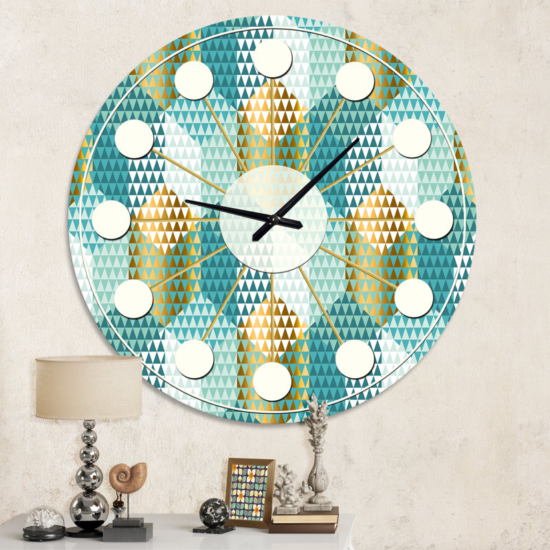 Horloge murale rétro Mid-Century, Petit, Bleu
