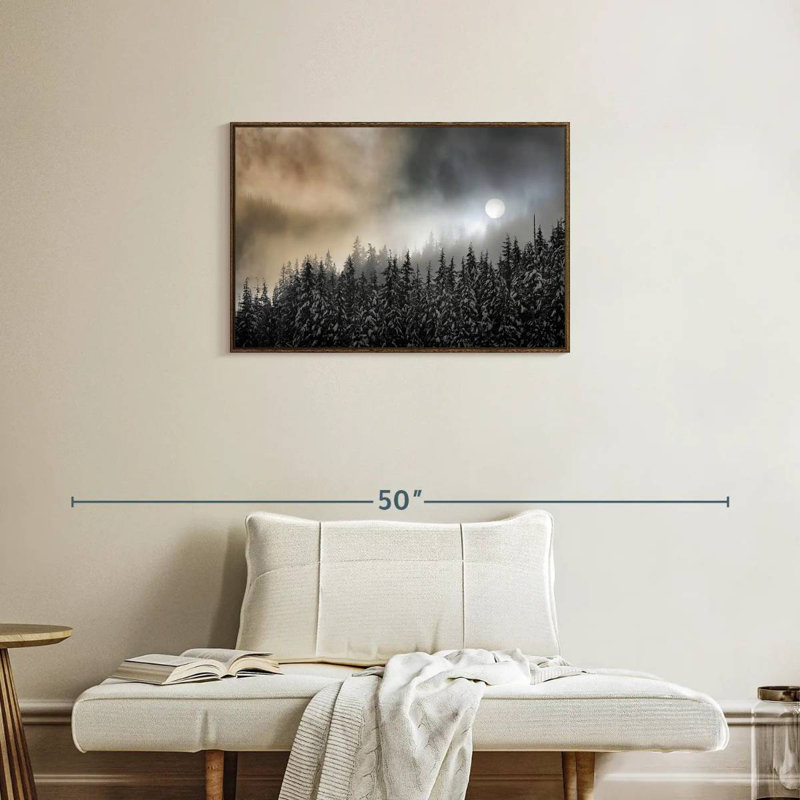 Brume d'hiver, Cadre flottant noyer, 31 po x 21 po