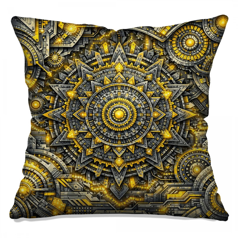 Coussins décoratifs complexes à double face Mandala, 16 x 16 pouces