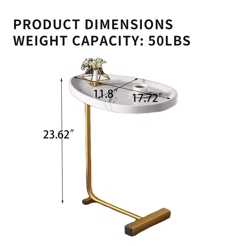 Luboslav End Table Set, White/Gold