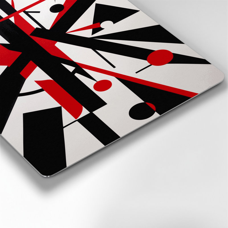 «Geometric Abstraction 100», art mural gris en métal, H 20 po x l 30 po
