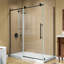 Cabine de douche rectangulaire sans cadre de 60 po x l 34 po x H 72 po avec verre trempé transparent 5/16 po-126098520