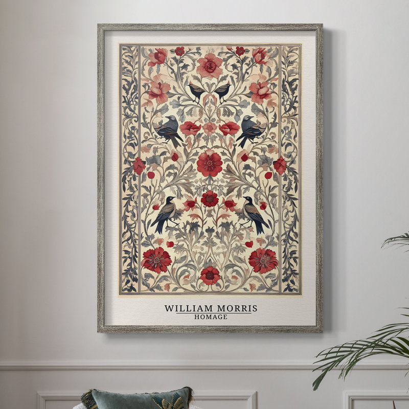 Imprimé encadré en bois massif de la série CCWI de William Morris, H 15 po x l 12 po