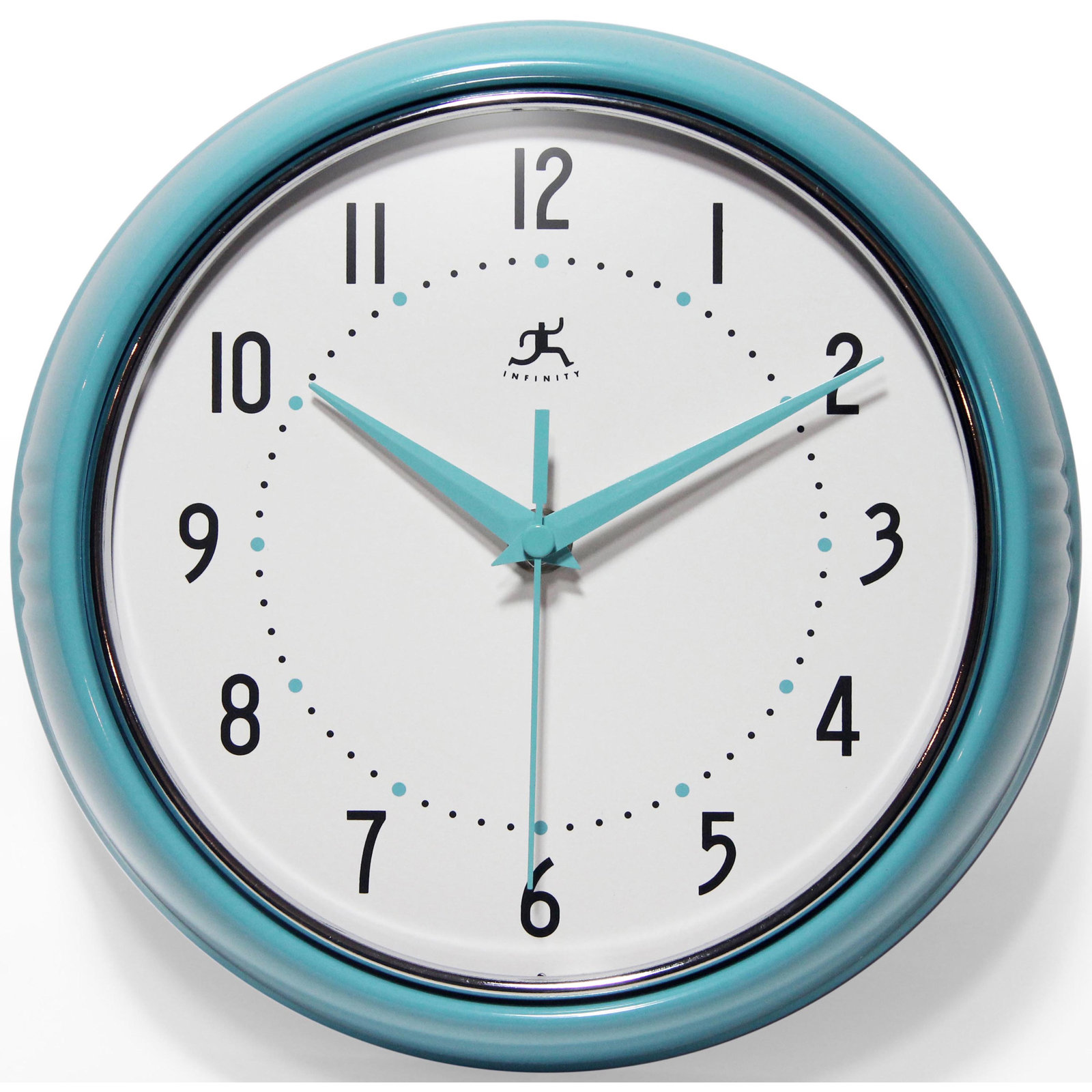 Desdra Metal Wall Clock, Turquoise, Small