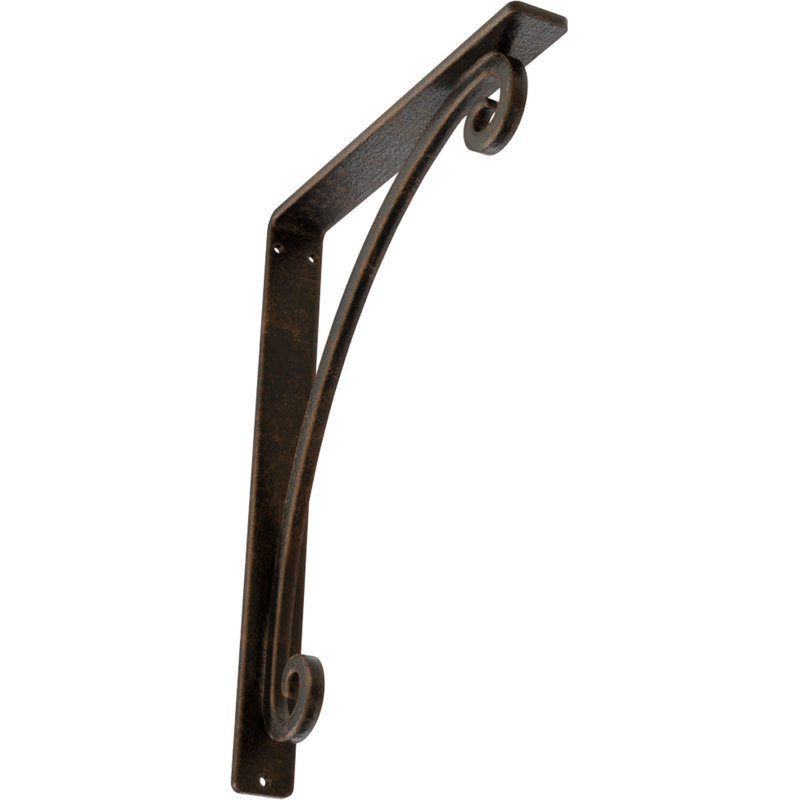 Support en fer forgé Legacy, Bronze vieilli, H 12 po x l 1,5 po x P 10 po