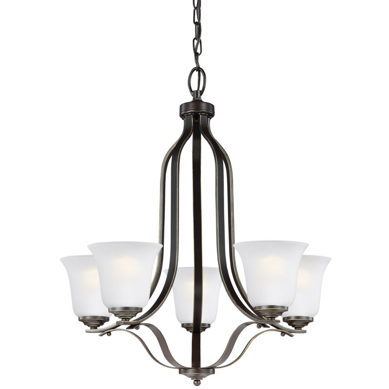 Emmons Five Light Chandelier from Generation Lighting , Brushed Nickel, Yes