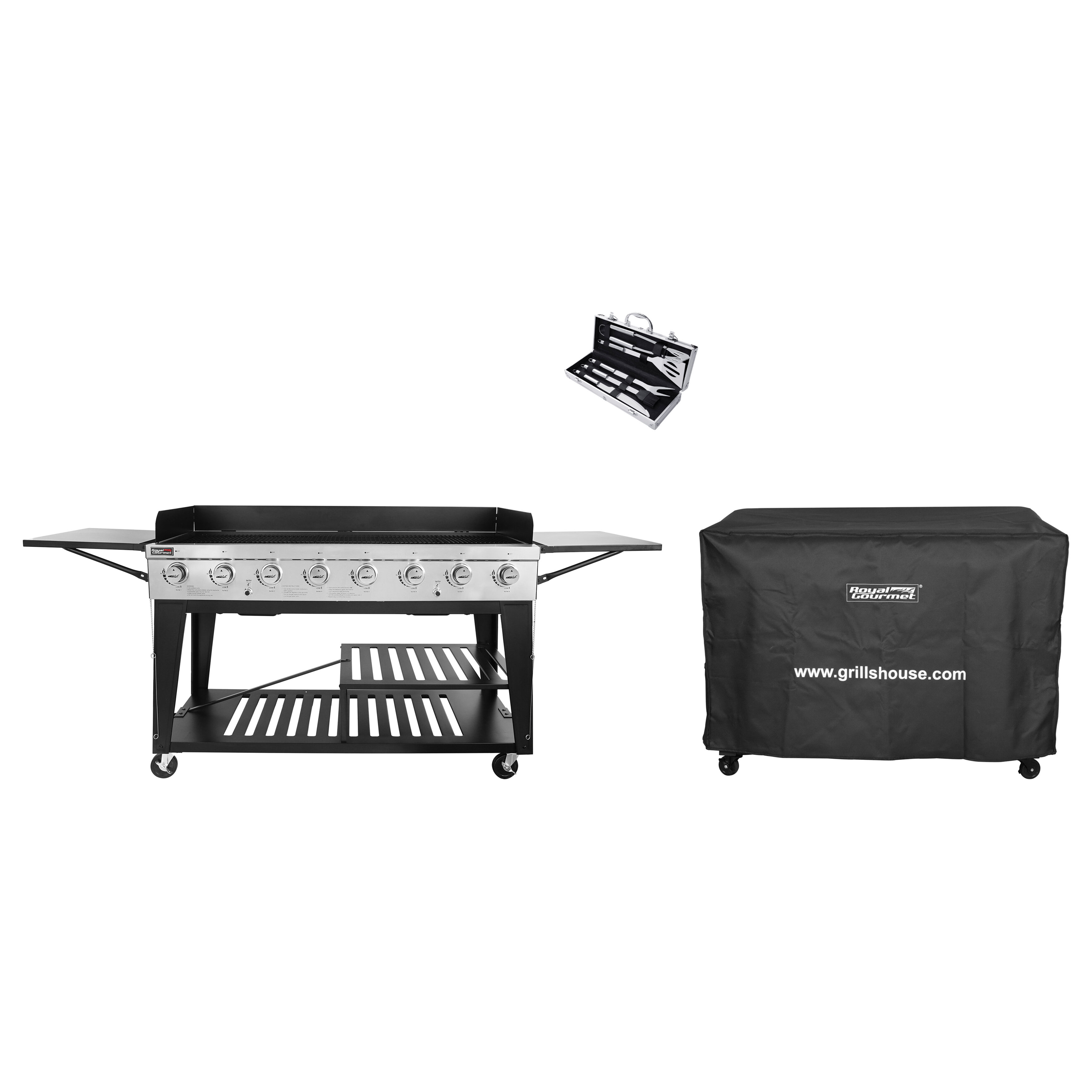Royal Gourmet GB8001 8-Burner BBQ Gas Propane Grill Outdoor Large Party 