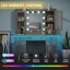 Coiffeuse de maquillage avec lumières DEL et prise de courant, coiffeuse 43,7 po avec 7 tiroirs, armoire de rangement et lumières RVB réglables-1981029861-1981029883