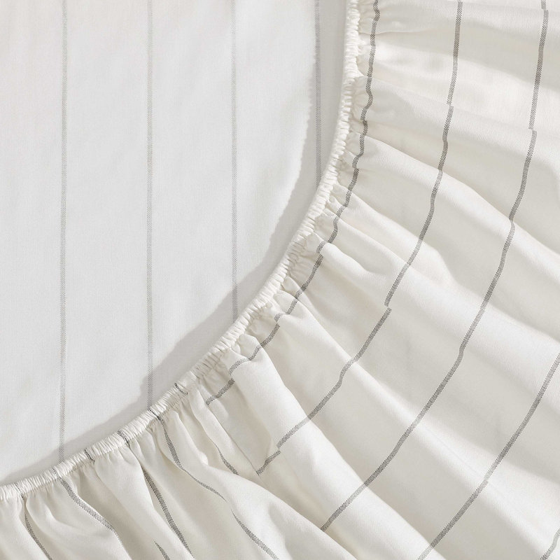 Tommy Bahama Cotton Sheet Set, Ensemble de draps pour très grand lit avec 2 taie, Brown Palma Stripe