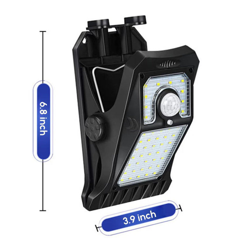 1 - Head LED Solar Powered Dusk to Dawn Outdoor Security Flood Light with Motion Sensor, Yellow
