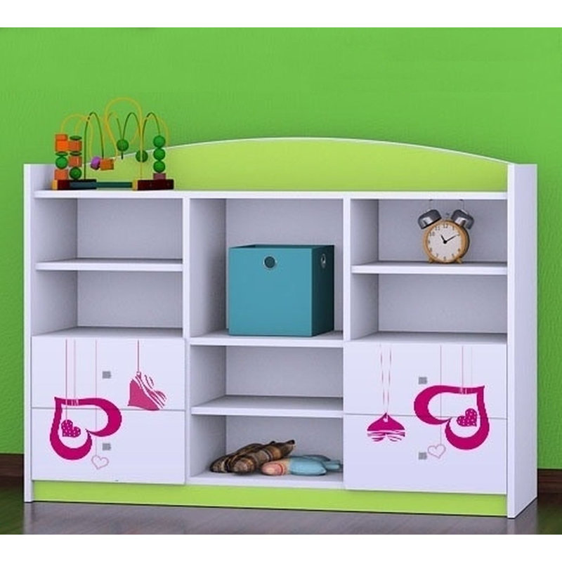 Tess 92 cm H X 129 cm W Kids Cube Bookcase, Green
