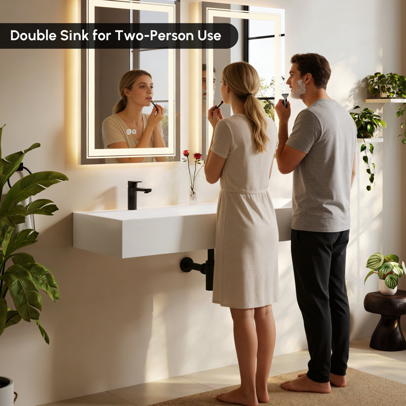 Homary 15.75 " Resin Rectangular Bathroom Sink