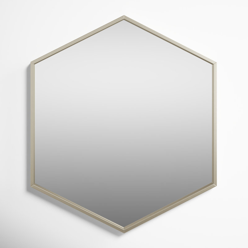 Breckler Metal Mirror, Silver, 25.75" x 22"