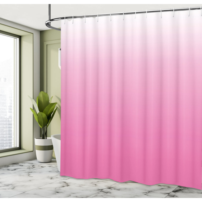 Rideau de douche à imprimé simple summer beach theme Fred, H 69 po x l 70 po, Blanc / Rose