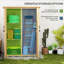 Wooden Garden Storage Shed Tool Cabinet with Asphalt Roof Natural