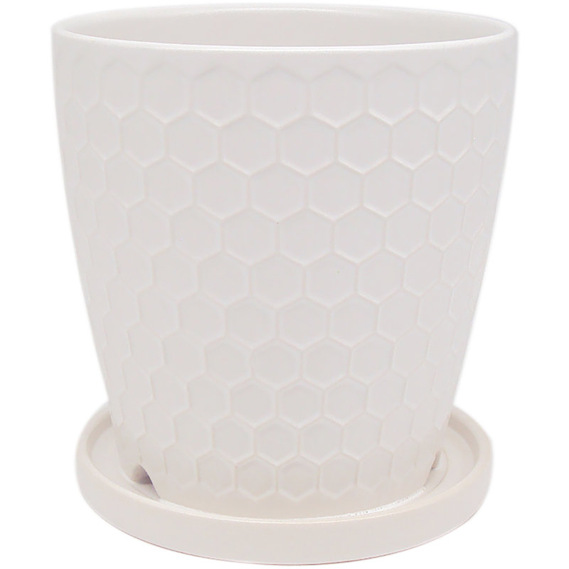 Pot à fleurs 100% céramique Kamelya, H 7 po x l 6,25 po x P 6,25 po