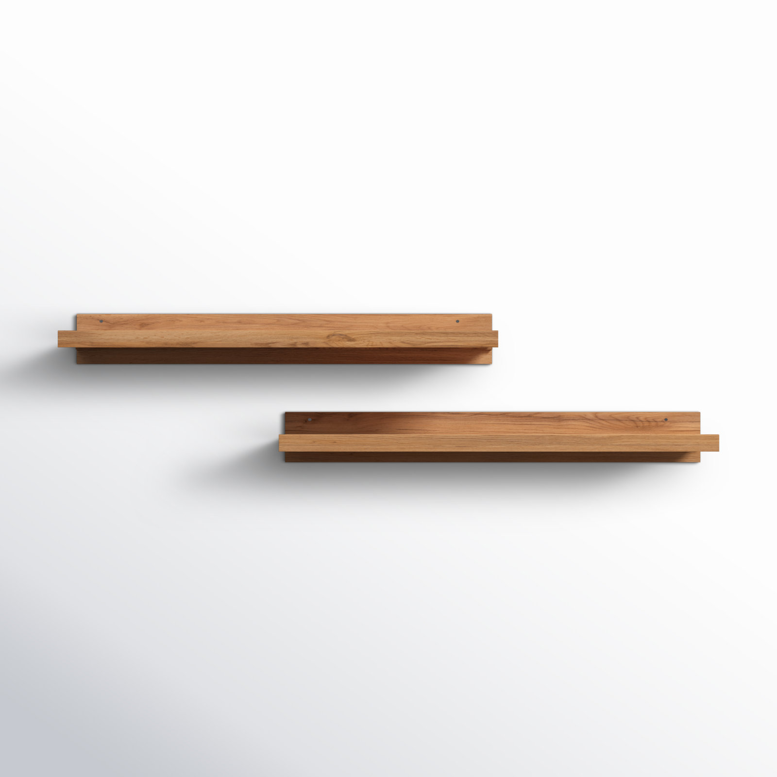 Calhern 2 Piece Pine Solid Wood Floating Shelf, Walnut, 4.25" H x 36" W x 10" D