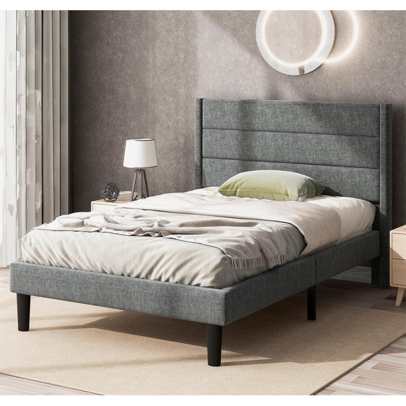 Liseta Metal Bed, Dark Grey, European Double (140 x 200cm)
