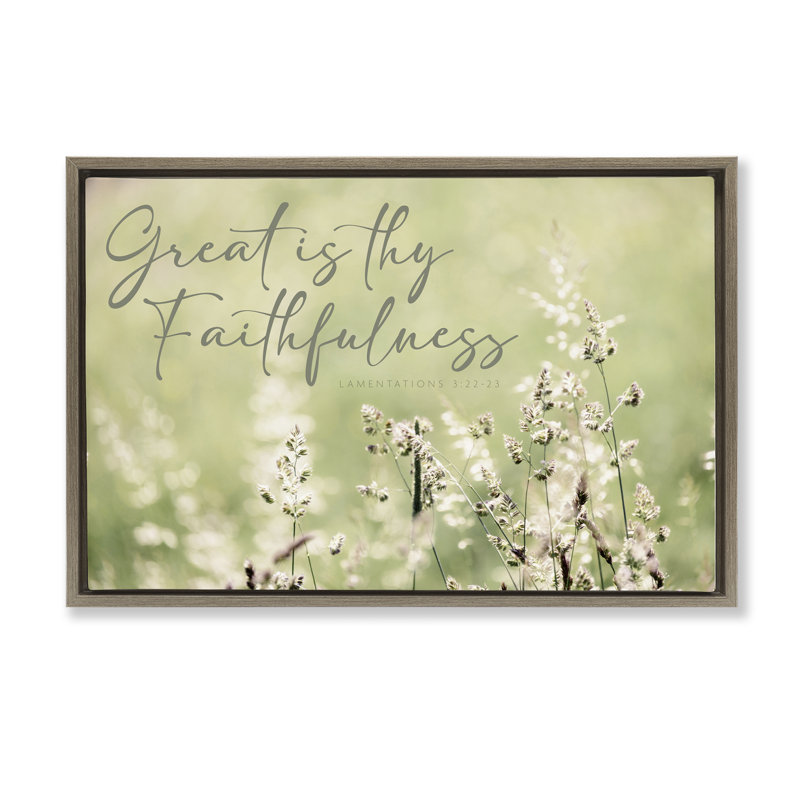Cadre flottant Spiritual Faithfulness with Florals, design par Erin Marie, Cadre flottant orme Montalcino, H 21 po x l 31 po