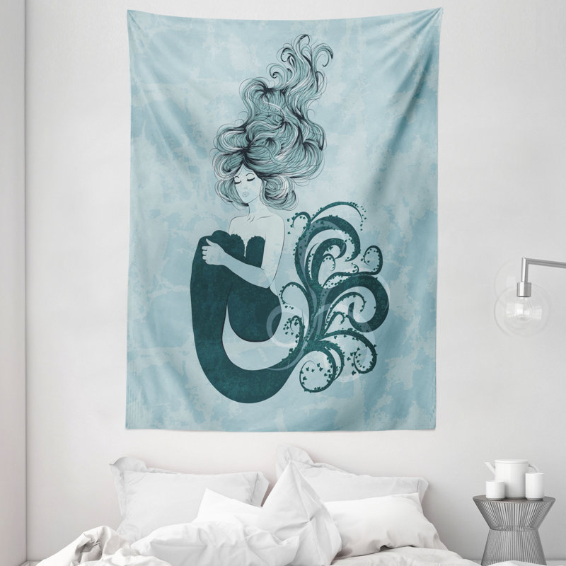Tapisserie en polyester sirène, H 80 po x l 60 po