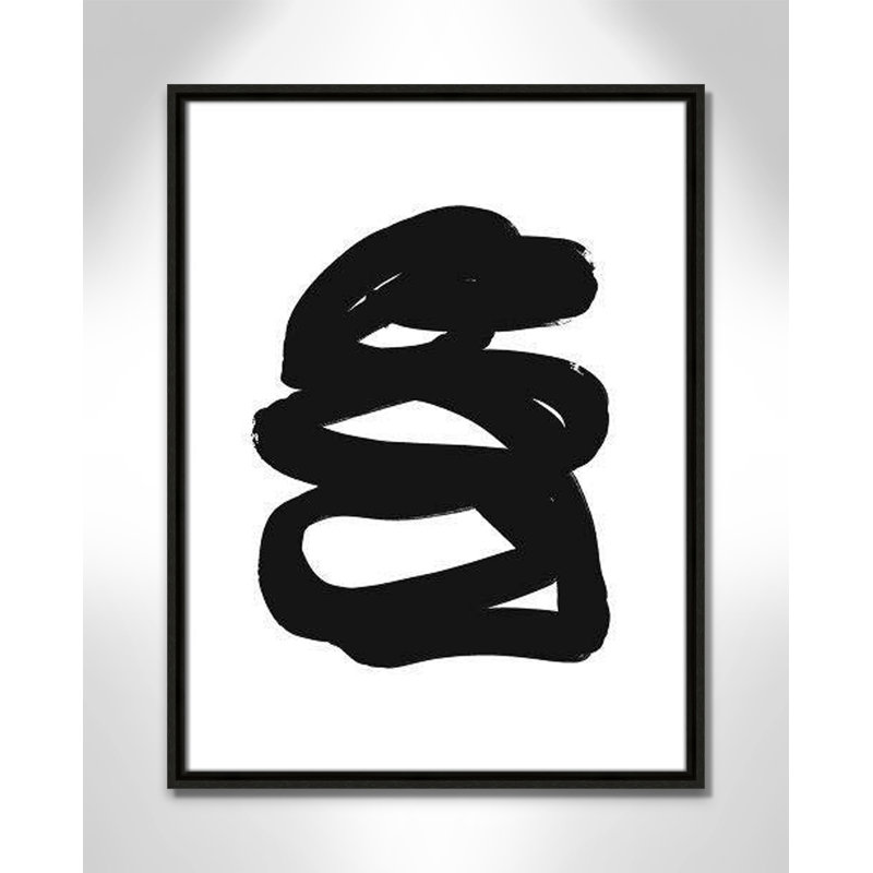 Collection de dessins au trait «The Hug» par Leah Straatsma, Cadre flottant espresso, H 25,5 po x l 19,5 po x P 2 po