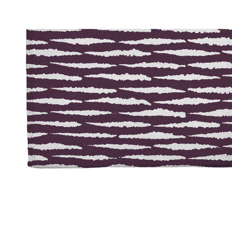 Tapis de cuisine Scar Play, Rectangulaire 3 pi x 5 pi, Aubergine rayée