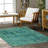 Pender Teal Oriental Vintage Look Cotton Chenille Area Rug-398755703