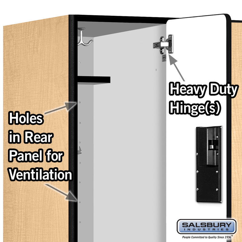 Maple Double Tier Lockable Gym Locker with Black Base