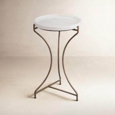 Adaline 14" Genuine Marble End Table