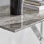 Atal Marble Effect Console Table - Glass Topped Metal Leg Narrow Hallway Console Table-597554345-597554346